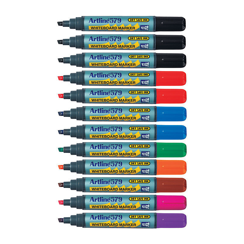 Artline 579 Whiteboard Marker 5mm Chisel Asst Bx12