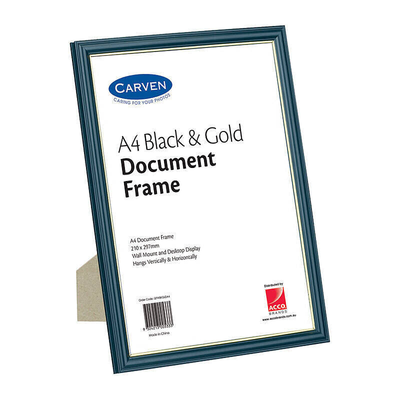 Carven Document Frame Black/Gold A4