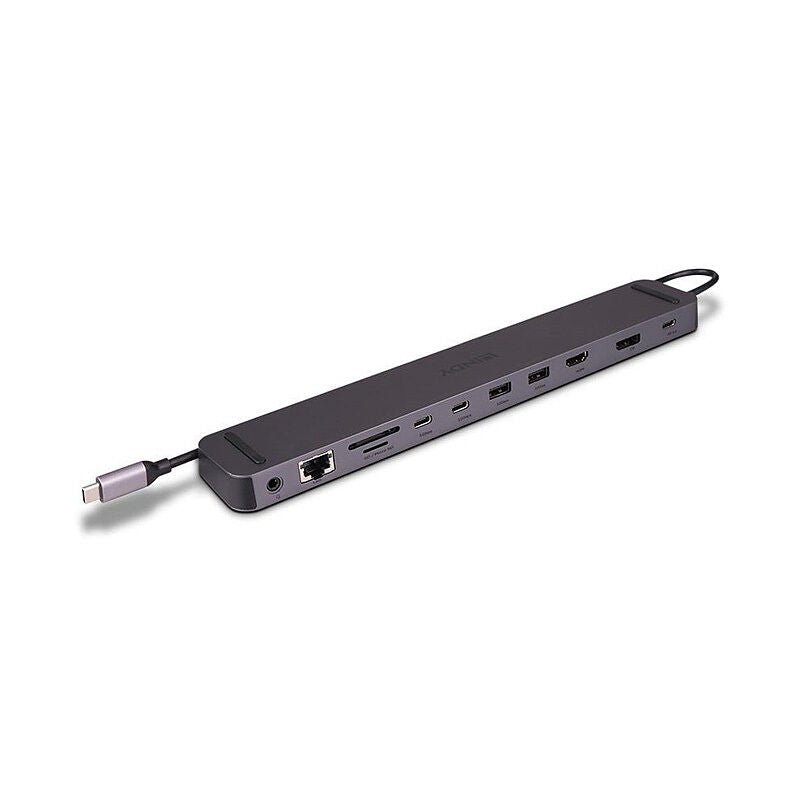 Lindy DST-Mini XT 810, USB-C Laptop Mini Docking Station, Single Display 8K, Dual Display 4K, 100W C