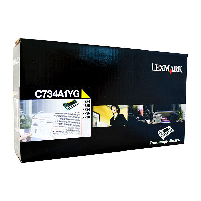 Lexmark C734A1YG Yellow Genuine Toner Cartridge