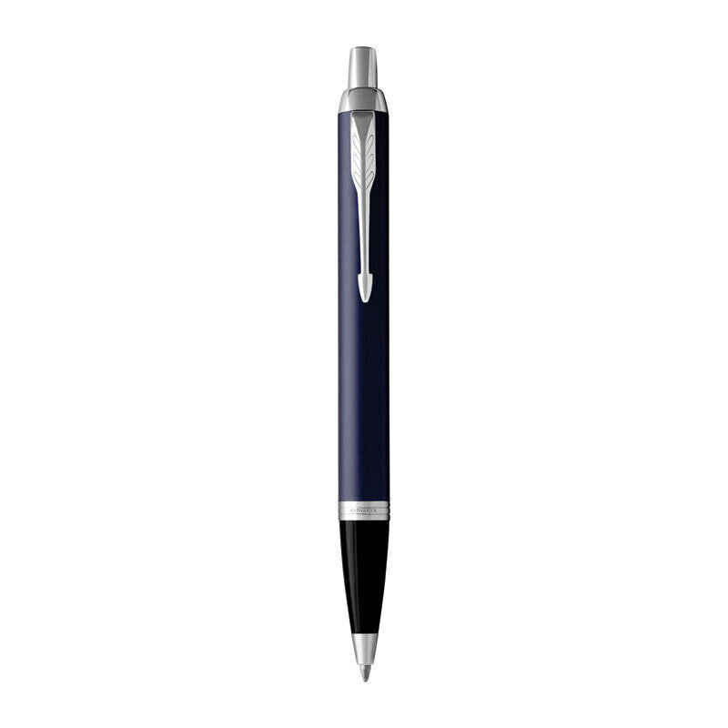 Parker IM Ballpoint Pen - Matte Blue, Chrome Trim with Medium Tip, Blue Ink