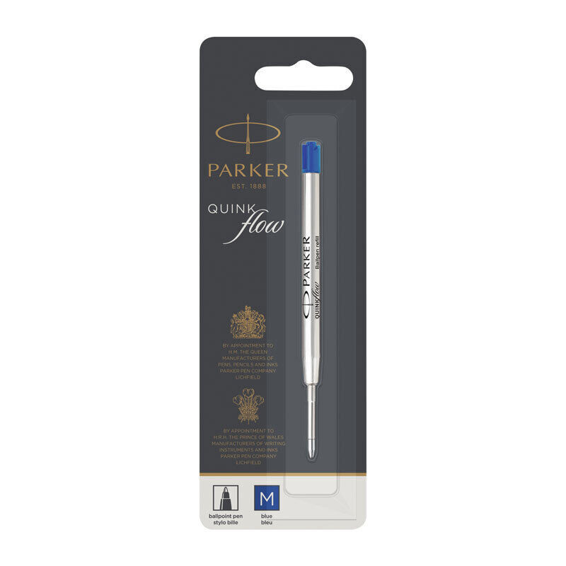 Parker Quinkflow Ballpoint Pen Refill - Medium Tip, Blue Ink