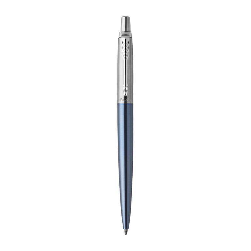 Parker Jotter Ballpoint Pen - Waterloo Blue, Chrome Trim with Medium Tip, Blue Ink