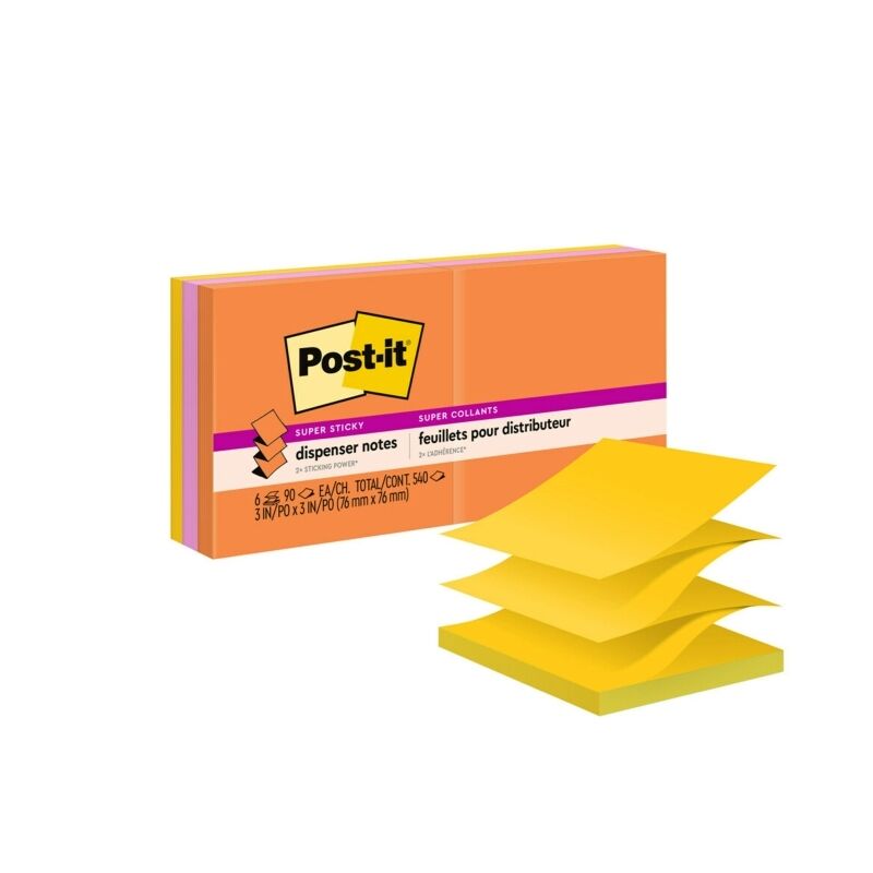 Post-It Super Sticky Pop-up Notes Rio De Janeiro 76 x 76mm 6-Pack