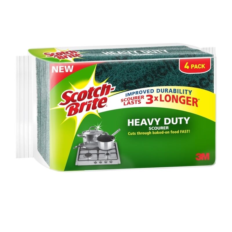 Scotch-Brite Heavy Duty Scourer 4-Pack - Box of 10