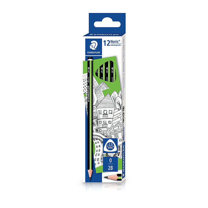 Staedtler Noris Club Triangular School HB Pencil - Box of 12 - Green