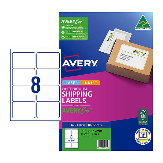 AveryEco Label L7165 8UP Pk100