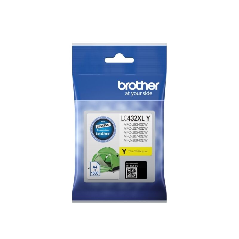 Brother LC432XLY Yellow Genuine Toner Cartridge