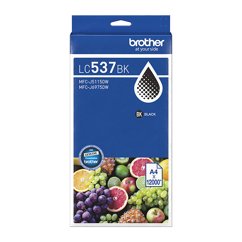 Brother LC537BK Black Genuine Toner Cartridge