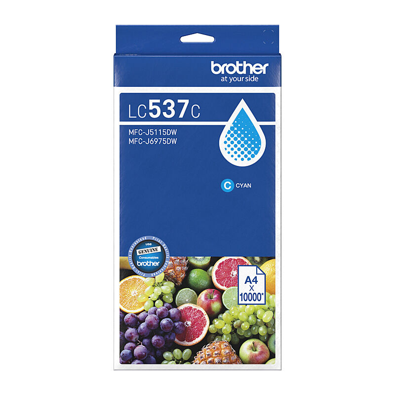 Brother LC537C Cyan Genuine Toner Cartridge