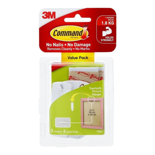 Command 17042 Sawtooth Picture Hanger Value 3-Pack - Box of 4