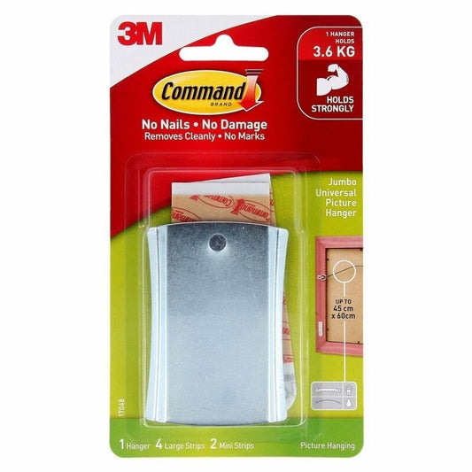 Command 17048 Jumbo Metal Universal Picture Hanger - Box of 4