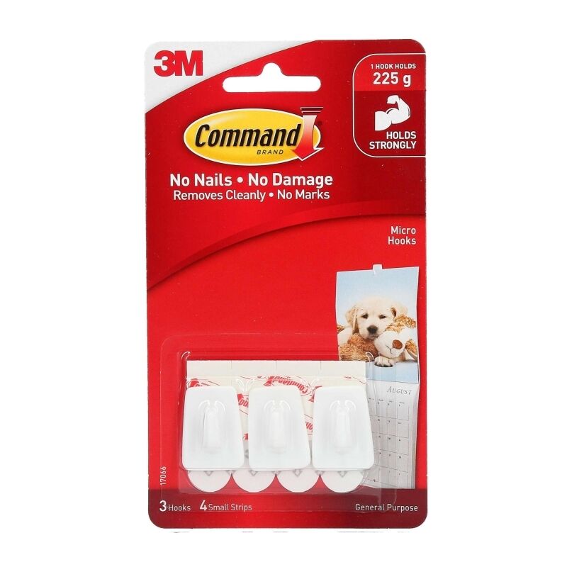 Command 17066 Micro Hooks 3-Pack - Box of 10