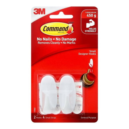 Command 17082 Small Designer Hooks 2-Pack - Box of 6