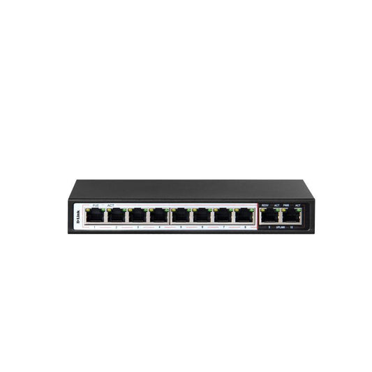 D-Link 10-Port PoE Switch with 8 Long Reach 250m PoE Ports [DES-F1010P-E]