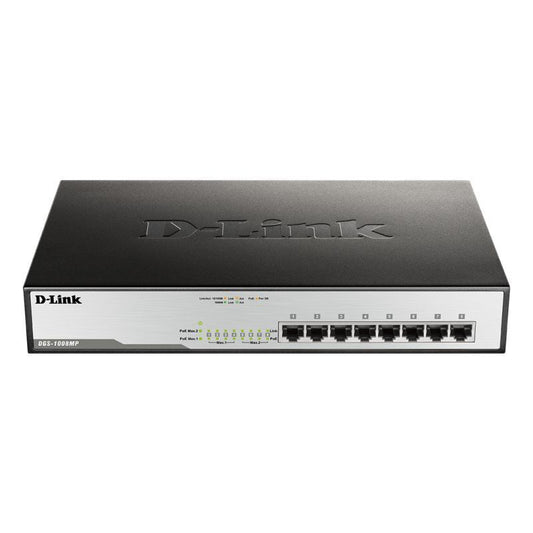 D-Link 8-Port Gigabit PoE Unmanaged Switch with 140W PoE [DGS-1008MP]