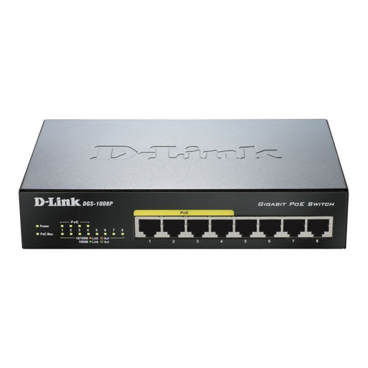 D-Link 8-Port Gigabit PoE+ Unmanaged Switch [DGS-1008P]