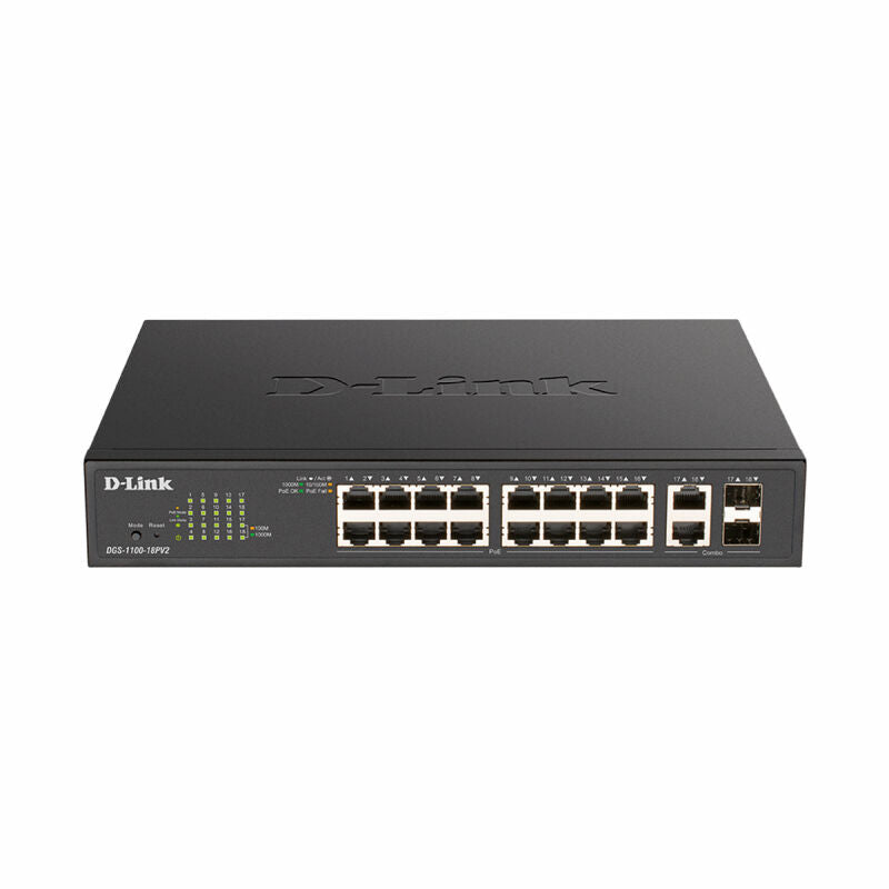 D-Link 18-Port Gigabit Smart Managed PoE Switch with 16 PoE Ports [DGS-1100-18PV2]