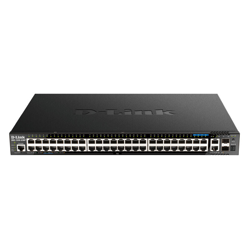 D-Link 52-Port Gigabit Smart Managed Stackable PoE+ Layer 3 Switch with 4 10Gb Ports [DGS-1520-52MP]