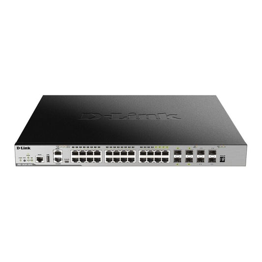 D-Link 28-Port Layer 3 Stackable Gigabit PoE Switch with 4 10GbE Ports [DGS-3630-28PC]