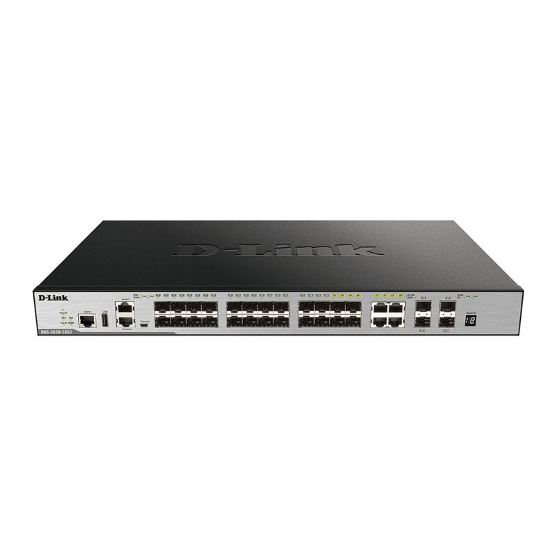 D-Link 28-Port Layer 3 Stackable Gigabit SFP Switch with 4 10GbE Ports [DGS-3630-28SC]