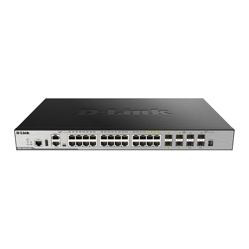 D-Link 28-Port Layer 3 Stackable Gigabit Switch with 4 10GbE Ports [DGS-3630-28TC]