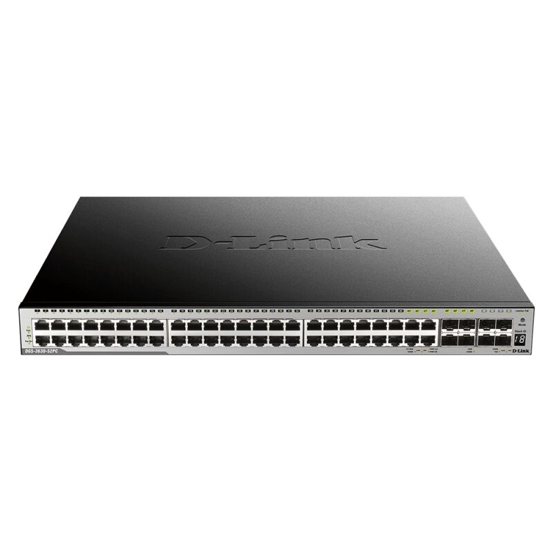D-Link 52-Port Layer 3 Stackable Gigabit PoE Switch with 4 10GbE Ports [DGS-3630-52PC]