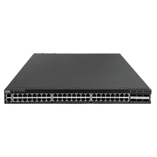 D-Link 54-Port 10-Gigabit Layer 3 Stackable Switch with 48 10GBASE-T & 6 QSFP+/QSFP28 Ports [DXS-361