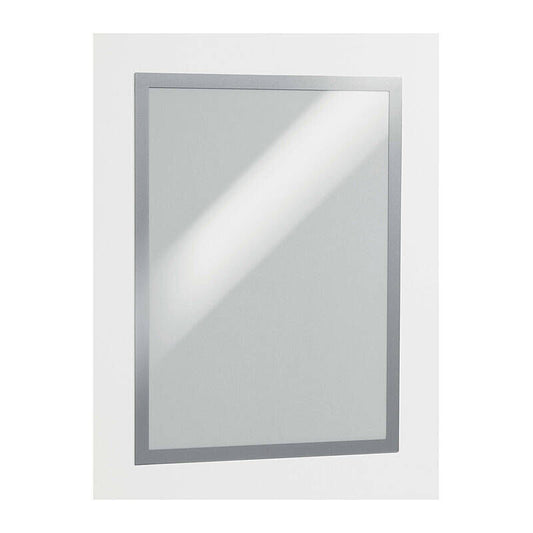 Durable Duraframe Self-Adh Sign Holder A3 Slvr Pk2