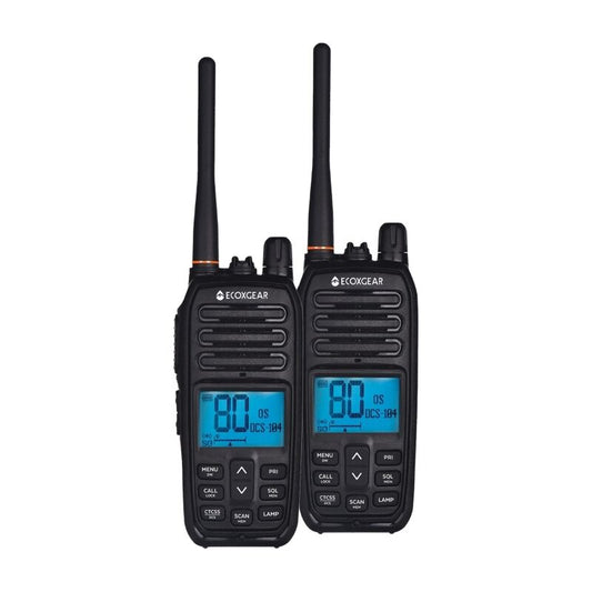 ECOXTALK EXG500 5-Watt Long Range IP67 Handheld UHF Radio Twin Pack (17km) [EXG500-2PK]