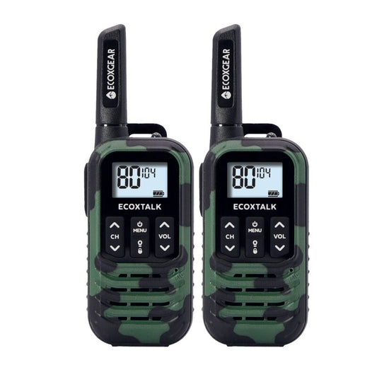 ECOXTALK EXG50 500mW Compact Handheld UHF Radio Twin Pack Green Camo (3km) [EXG50-2PKC]