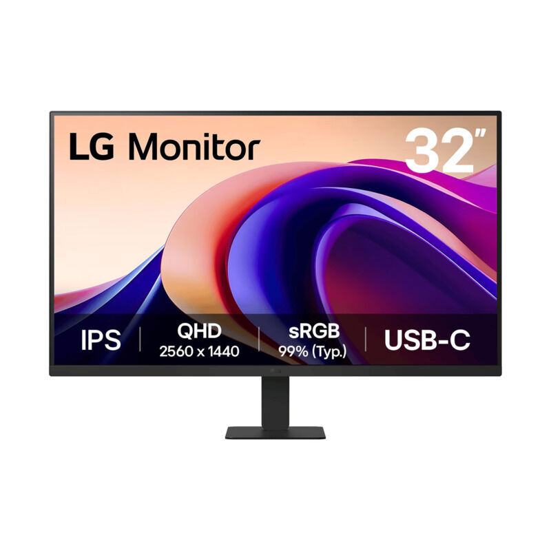 LG 32'' QHD IPS Monitor with USB-C, Titlable Stand, Reader Mode, 100Hz Refresh [32U631A-B]