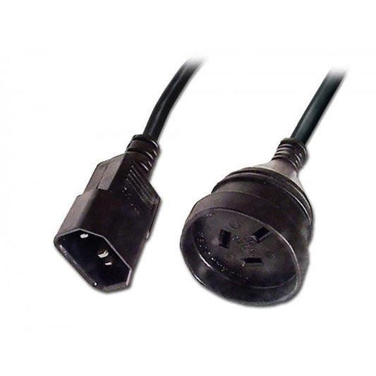 Lindy 0.15m 10Amp IEC C14 to 3-pin Power Cable [30980]