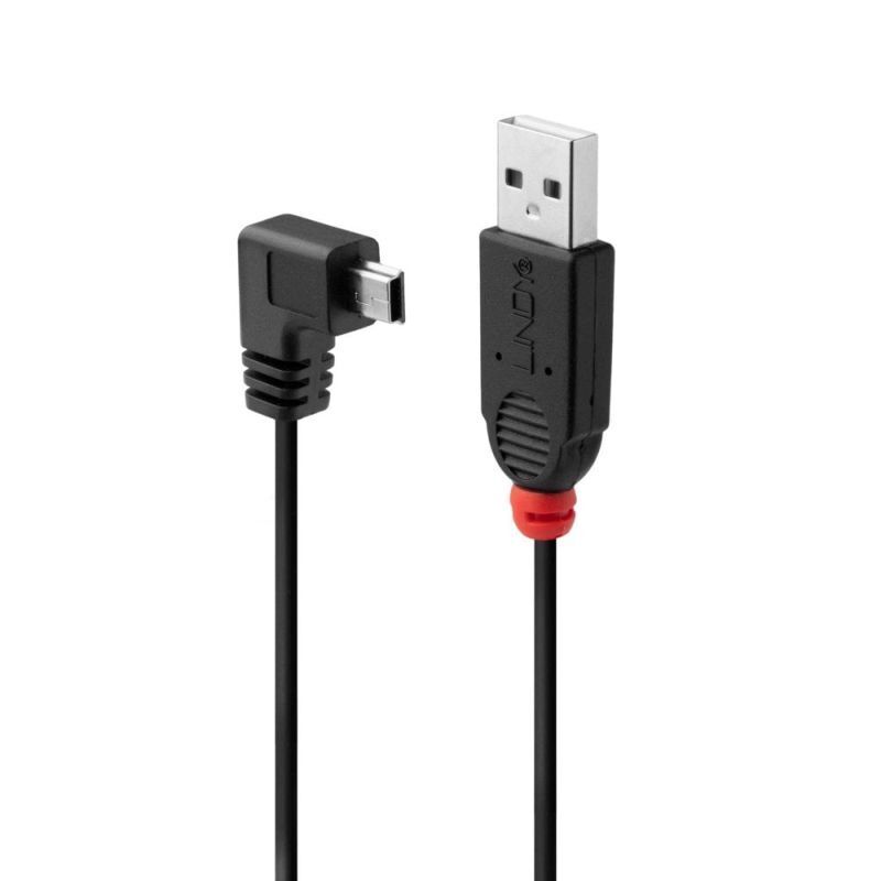 Lindy 0.5m USB-A 2.0 to Mini-B 90-Degree Cable [31970]