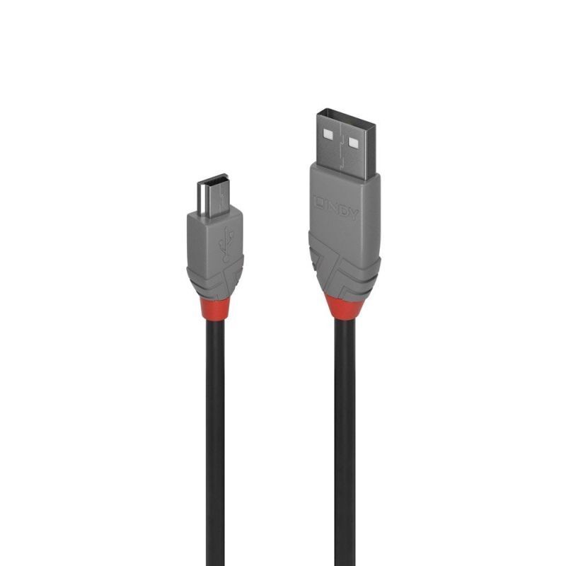 Lindy 1m USB-A 2.0 to Mini-B Cable Anthra Line [36722]