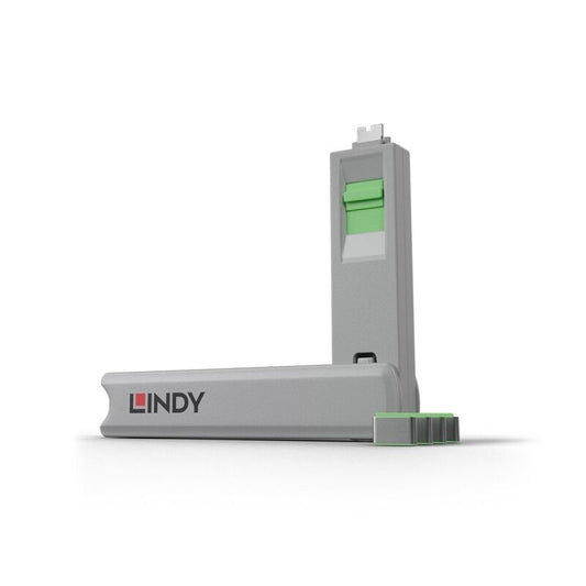 Lindy USB-C Port Blockers & Key 4 Pack (Green) [40426]