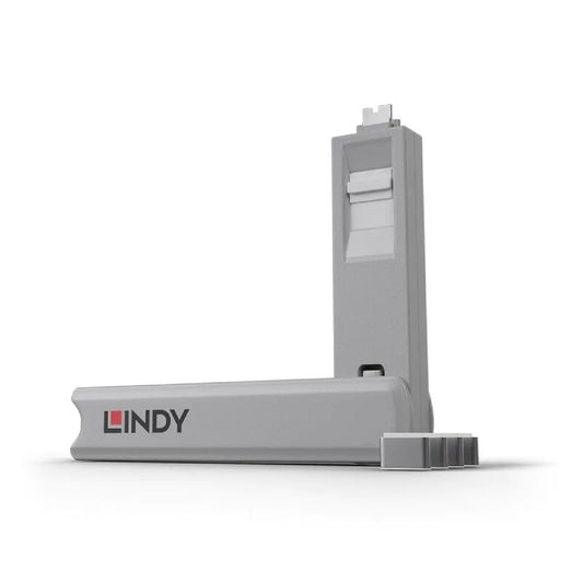 Lindy USB-C Port Blockers & Key 4 Pack (White) [40427]