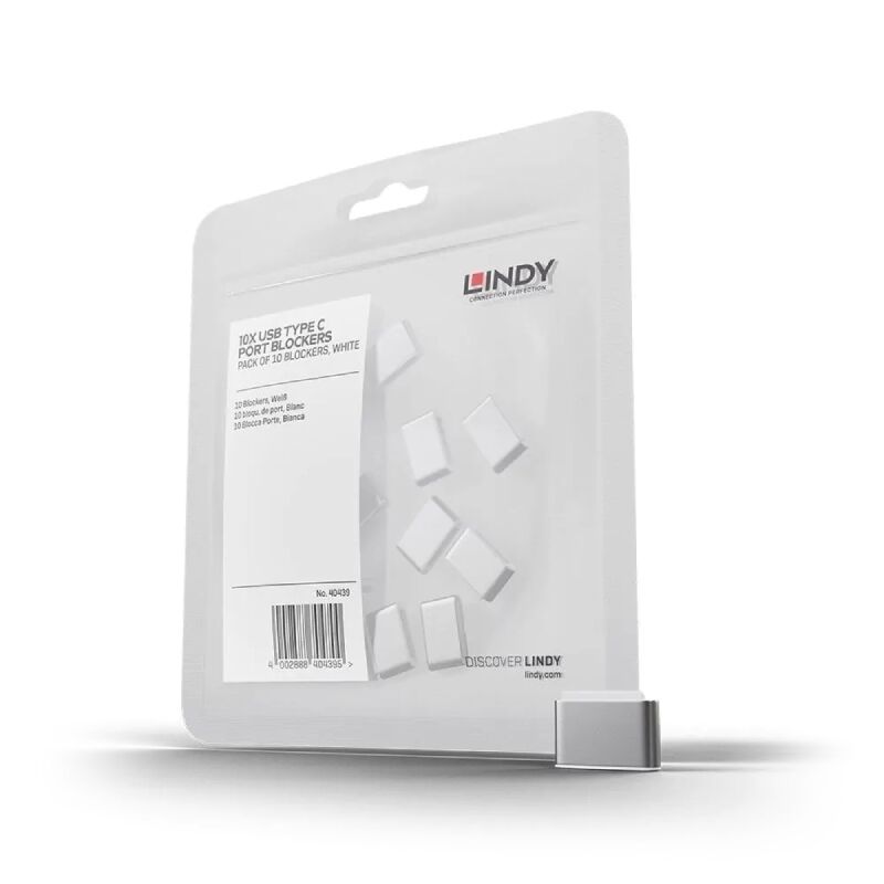 Lindy USB-C Port Blockers 10 Pack (White) [40439]