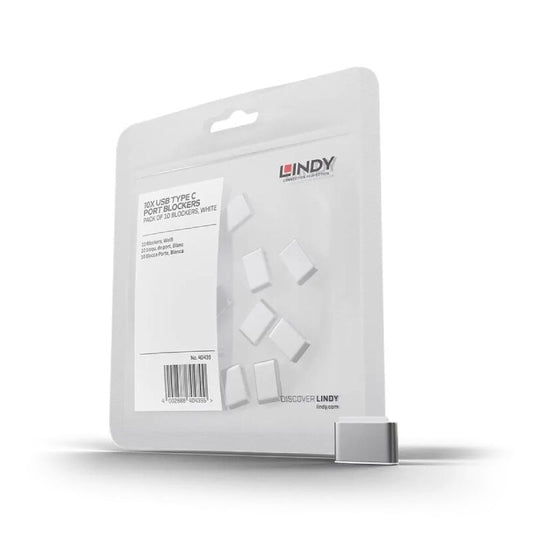 Lindy USB-C Port Blockers 10 Pack (White) [40439]