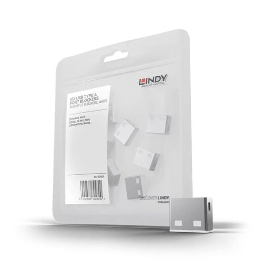 Lindy USB-A Port Blocker (no key) 10 Pack White [40464]