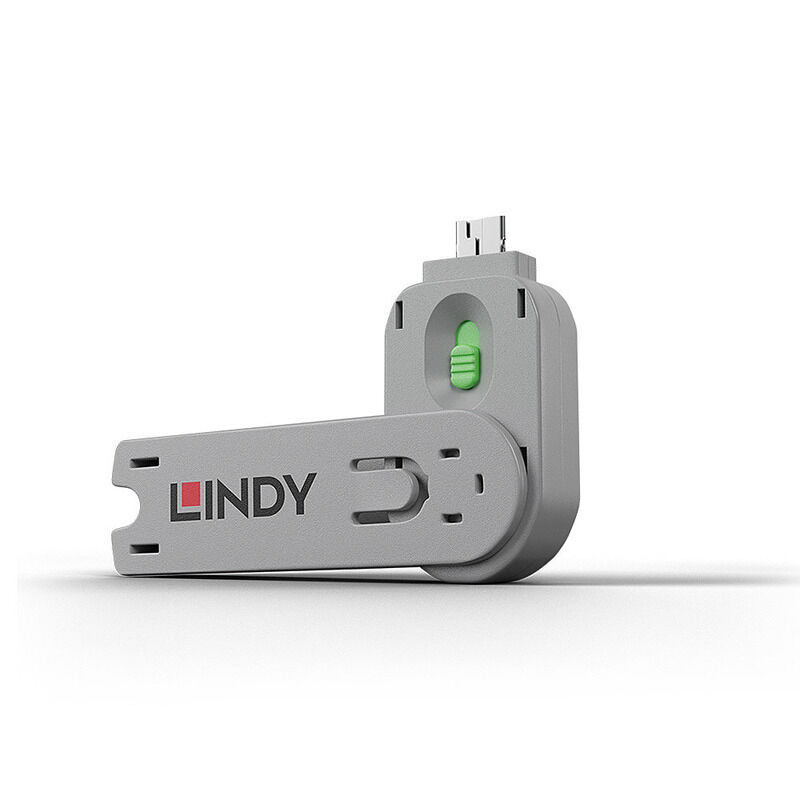 Lindy USB-A Port Blocker Key, Green [40621]