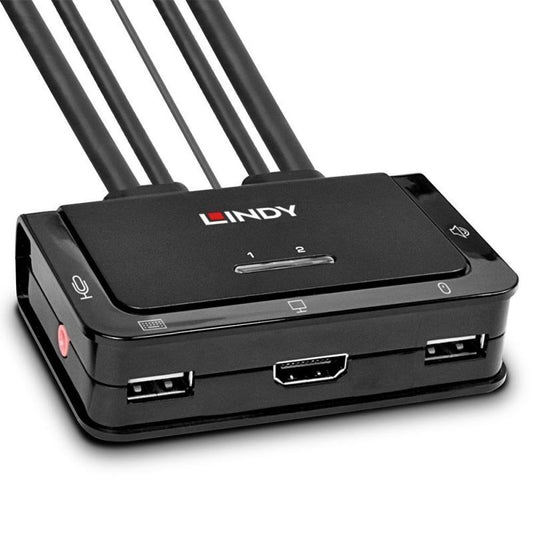 Lindy 2 Port HDMI 2.0 USB-A 2.0 & Audio KVM Switch [42345]