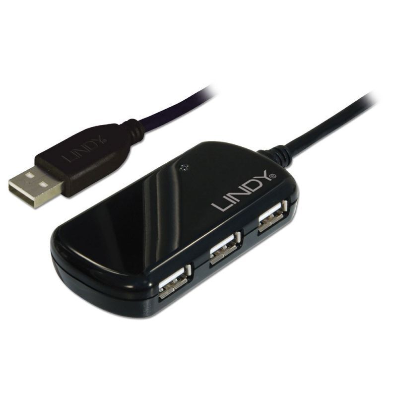 Lindy 8m 4 Port USB-A 2.0 Active Extension Pro Hub [42781]