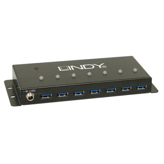 Lindy 7 Port USB-A 3.0 Industrial Hub [43128]