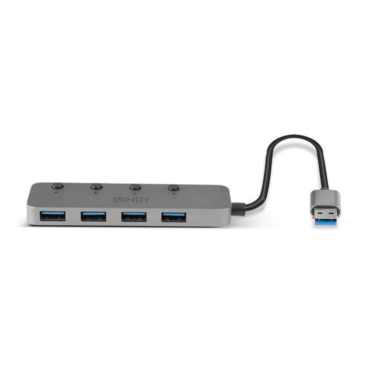 Lindy USB-A 3.0 4 Port Hub with On/Off Switches [43309]