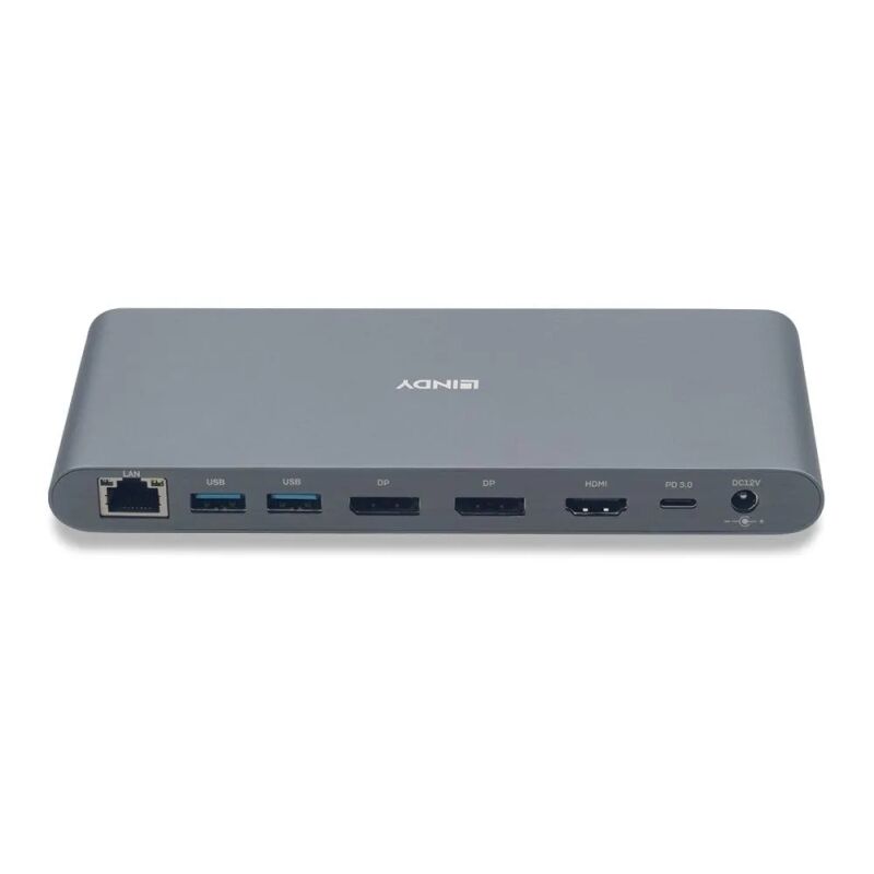 Lindy DST-Pro 5K XT USB-C Laptop Dock (4K HDMI | 5K DisplayPort | 100W Charging) [43349]