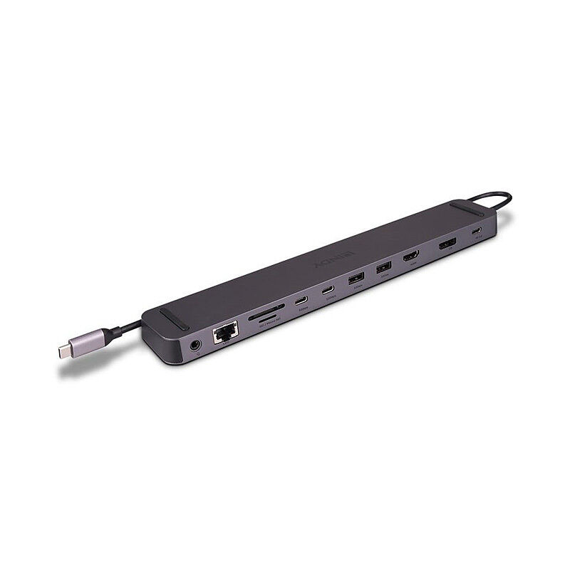 Lindy DST-Mini XT 810, USB-C Laptop Mini Docking Station, Single Display 8K, Dual Display 4K, 100W C
