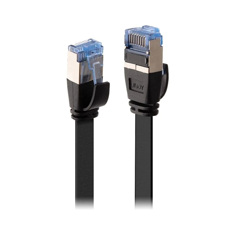 Lindy 5m CAT6A U/FTP Flat Gigabit Network Cable Black [47484]