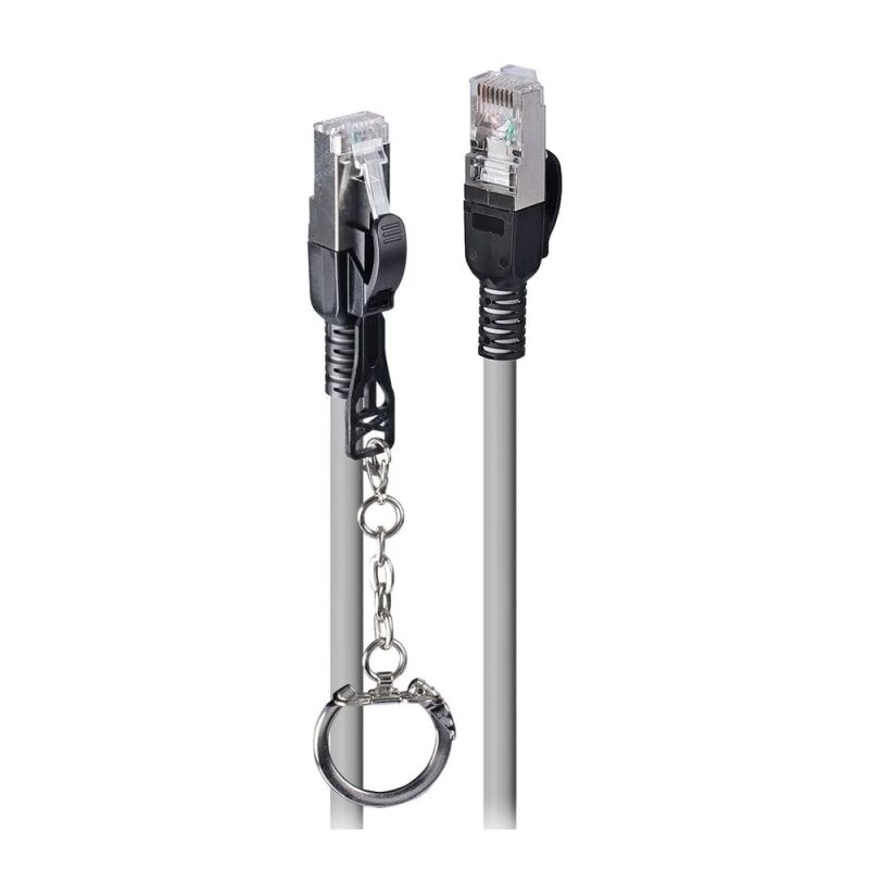 Lindy 1.5m Cat.6A S/FTP Locking Ethernet Cable Grey [47603]