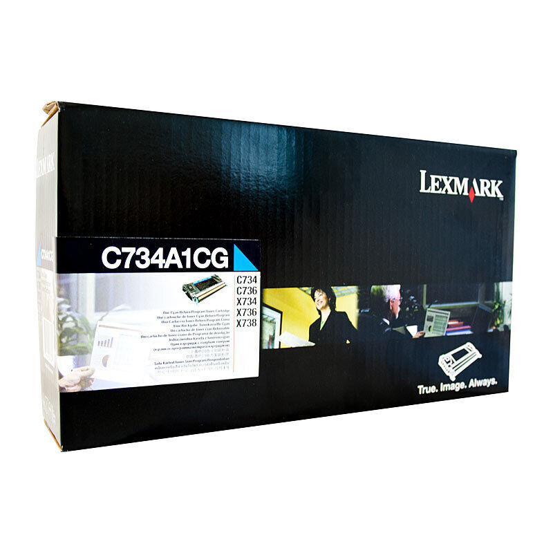 Lexmark C734A1CG Cyan Genuine Toner Cartridge